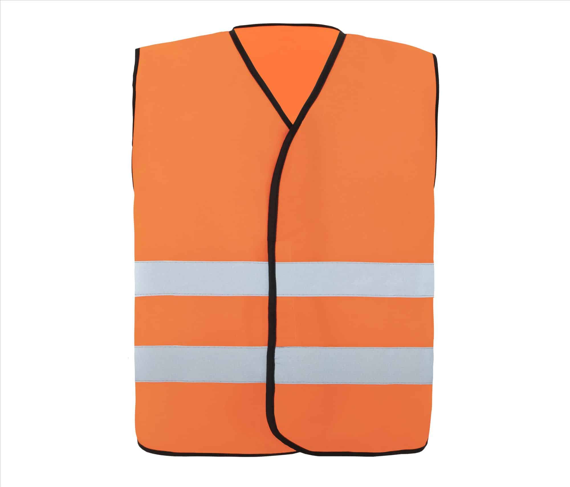 oranje veiligheidshesje bedrukken met logo op de voorzijde