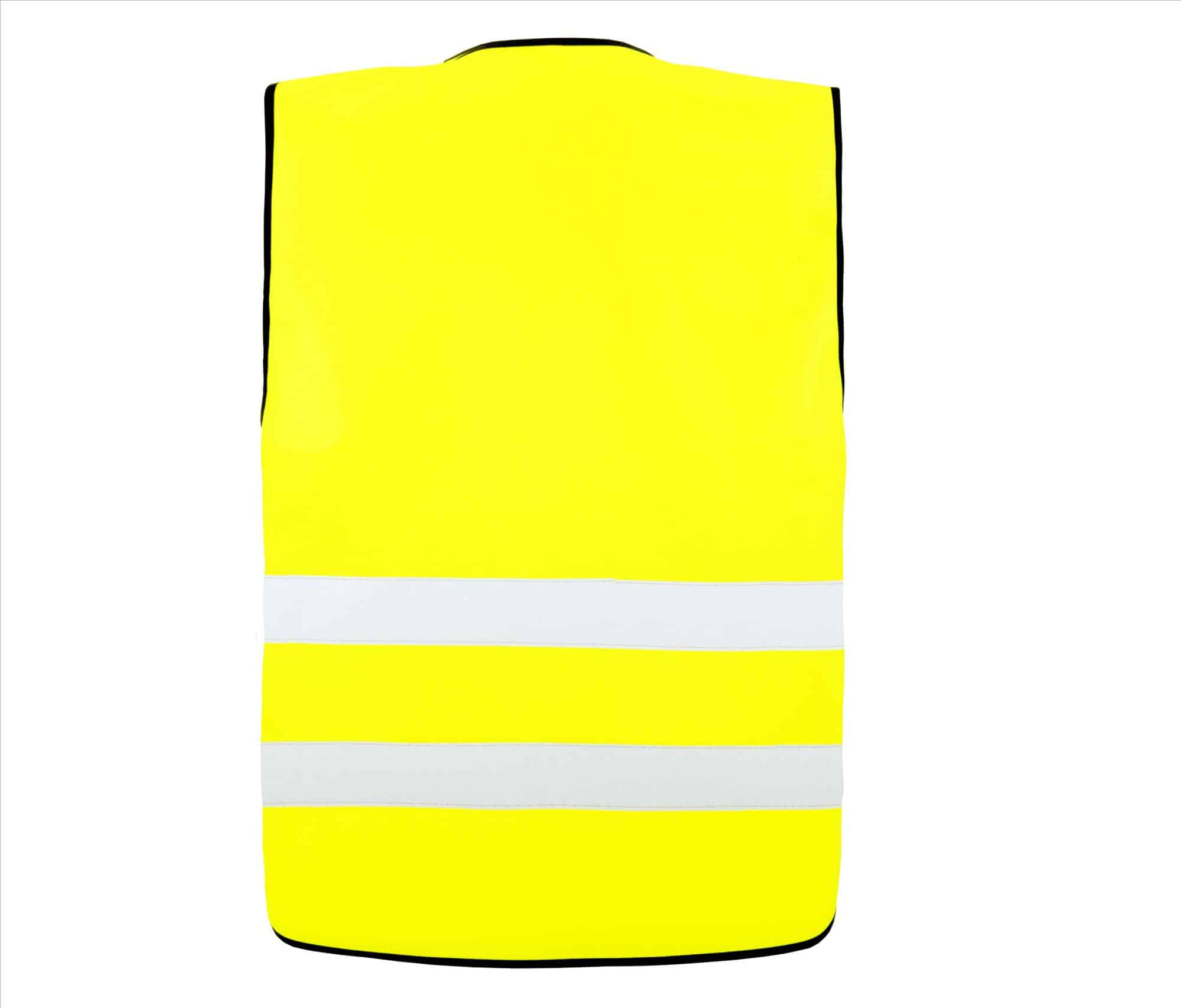 fluor geel veiligheidshesje bedrukken met logo op de voorzijde
