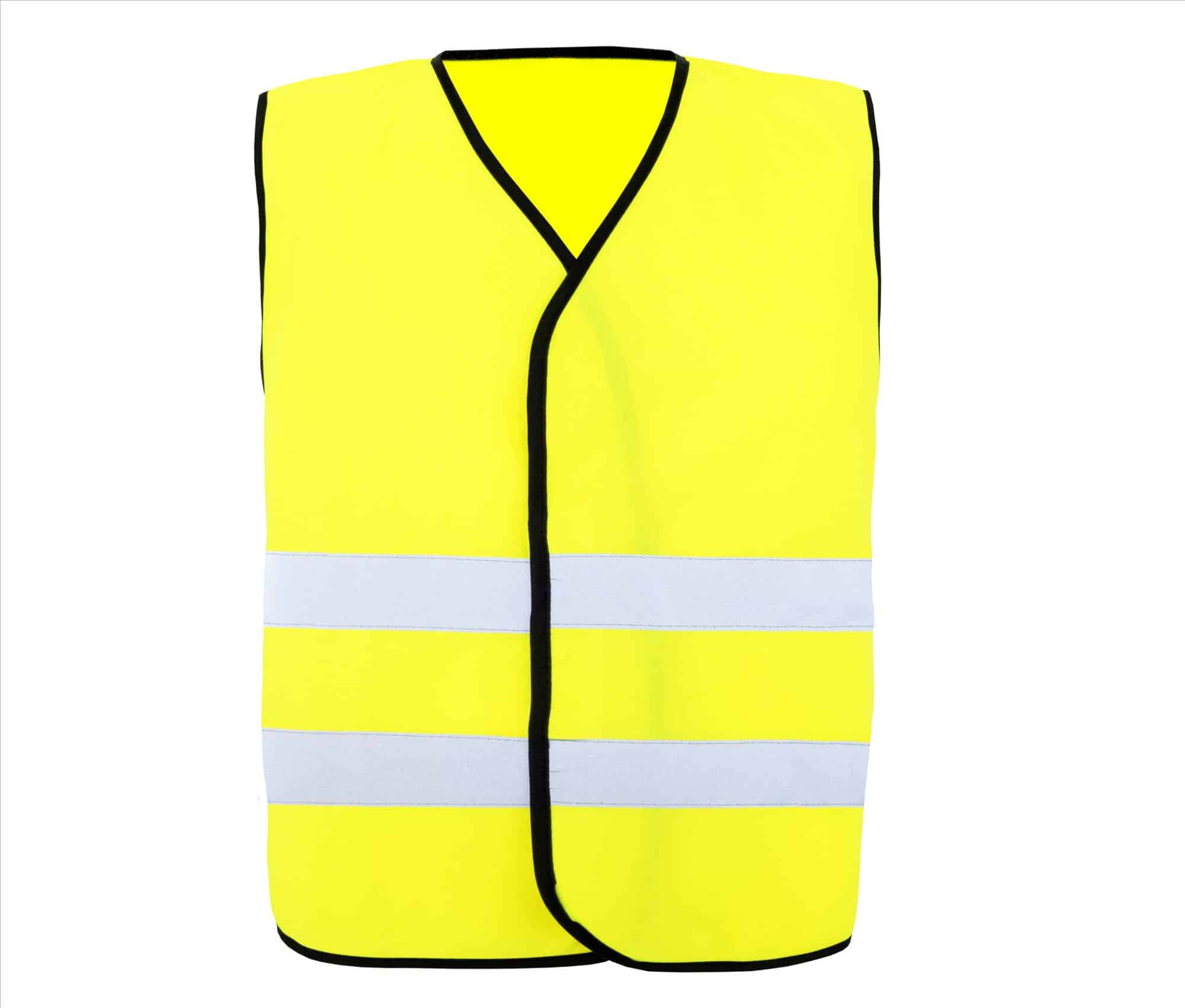 fluor geel veiligheidshesje bedrukken met logo op de voorzijde