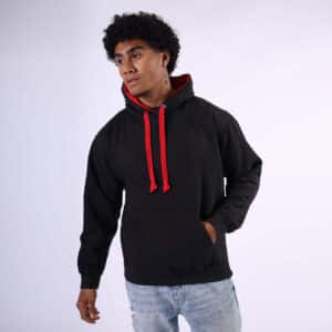 hoodie bedrukken rood-zwart goedkoop