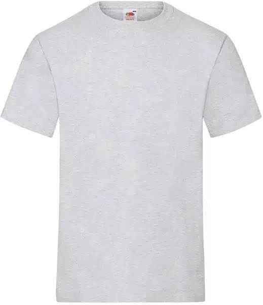 heavy t shirt grey heather met eigen opdruk op de voorzijde