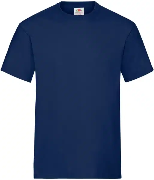 heavy t shirt navy met eigen opdruk op de voorzijde