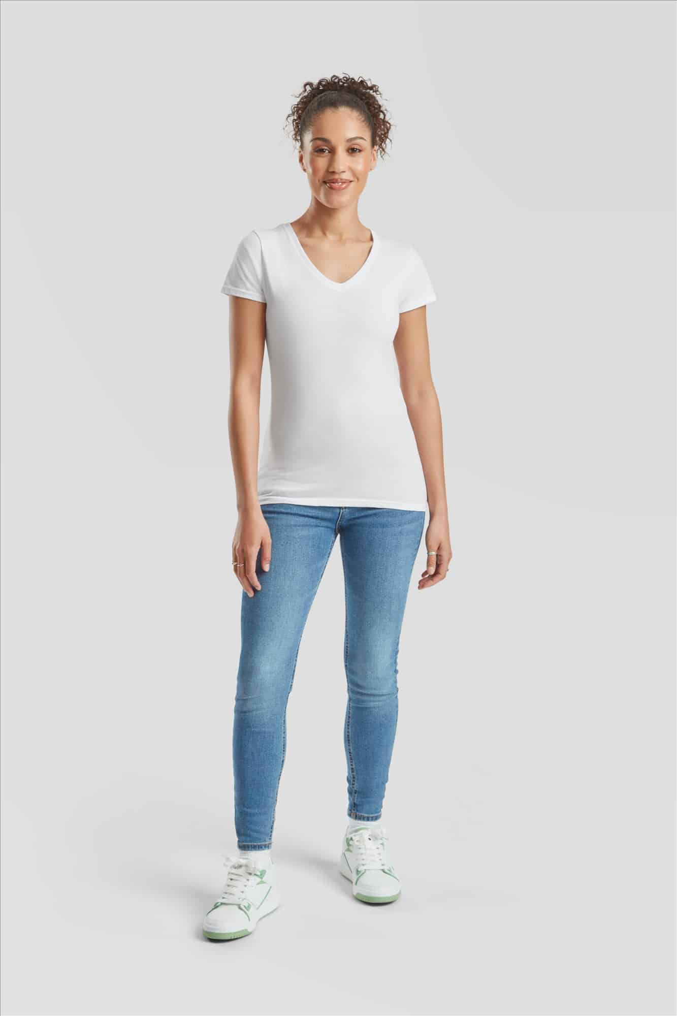 v-neck t-shirt dames m bedrukken